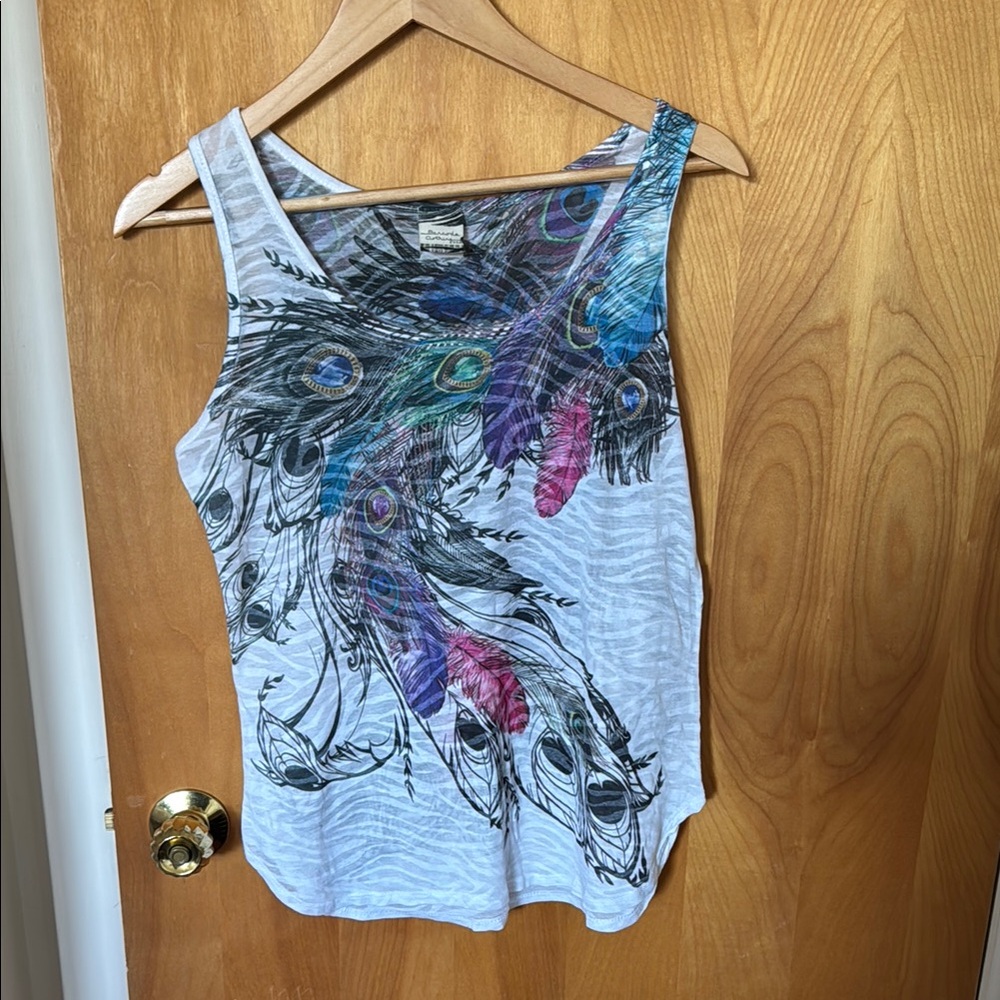 Peacock Feather Print Women's Tank Top